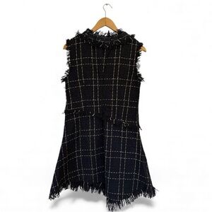 Chicwish Navy Twead Dress with Bow Tie